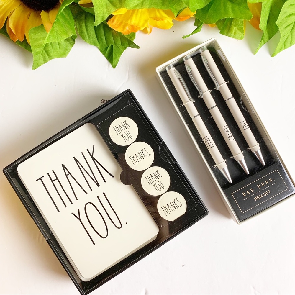 Rae Dunn Thank You Notes and Ballpoints Set
